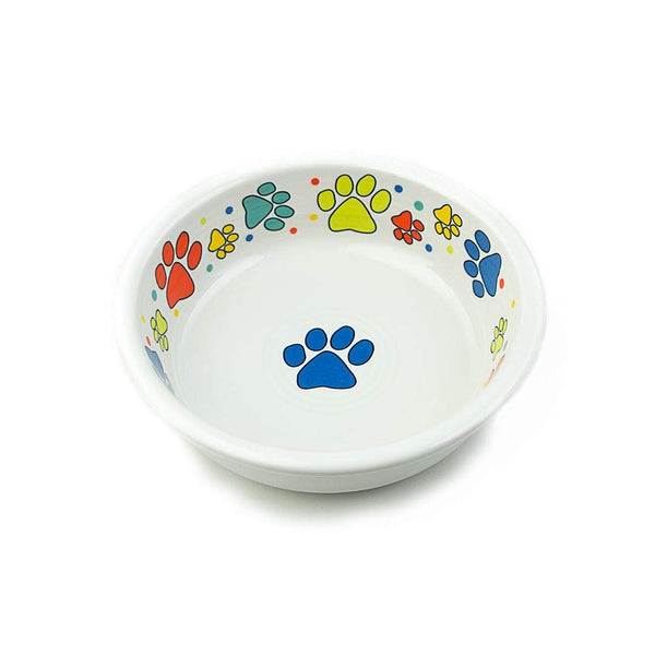 Fiesta Medium 19oz Dog Bowl - Scatter Print Dog Paws