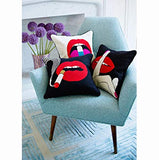 Jonathan Adler - Throw Pillow - Lips Smolder