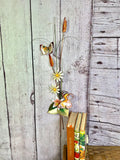Bovano - Wall Sculpture - Forest Queen & Gold Eyemark Butterflies w/ Daisies