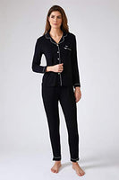 Pretty You London - Bamboo Pajama Set - Black - Size 10