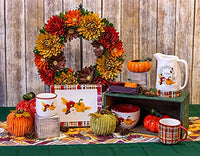 Boston International - 5" Chenille Fabric Pumpkin - Green