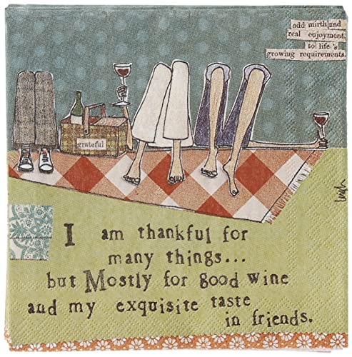 Boston International - 3-Ply 5" Cocktail Napkins - Thankful For