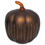 Boston International - Small Glass Pumpkin w/ LED Light - Chocolate Starry