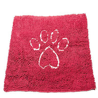Dog Gone Smart Dirty Dog Microfiber Paw Doormat - Muddy Mats For Dogs - 35x26 Maroon