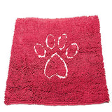 Dog Gone Smart Dirty Dog Microfiber Paw Doormat - Muddy Mats For Dogs - 35x26 Maroon