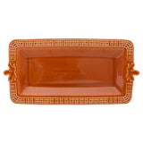 Boston International - 12.5" x 6" Spicy Orange Embossed Rectangle Tray