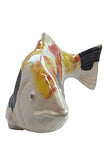 Fish In The Garden - Ceramic Garden Koi - Kohaku Black - Medium Right