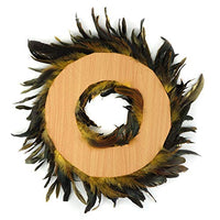 Zucker Feather - Natural Schlappen Feather Wreath - 18" Gold