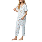 BedHead - Classic Stretch Cropped Jersey PJ Set - Retro Surf - Medium