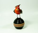Mullanium - Steampunk Inspired Sculpture - Turned Head Cardinal on Ball