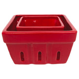 Boston International - Set of 2 Ceramic Berry Baskets Set of 2 - Red