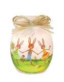 Stony Creek - 4" Frosted Glass USB Lighted Jar - Bunny Parade