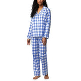 BedHead - L/S Classic Poplin PJ Set - Blue Buffalo Plaid - X-Small