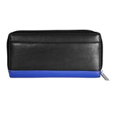 Stewart Stand - Stainless Steel Zipper Wallet - Black & Cobalt