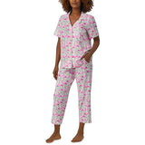 BedHead - S/S Stretch Jersey Cropped PJ Set - Flamingo Bay - Small (4-6)