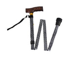 Harvy Canes - 33"-37" Aluminum Adjustable Folding Cane - Black Water Mark Etched
