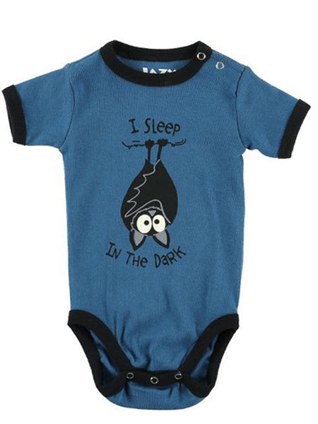 Lazy One - Infant Creeper - I Sleep in The Dark - Blue - 6M