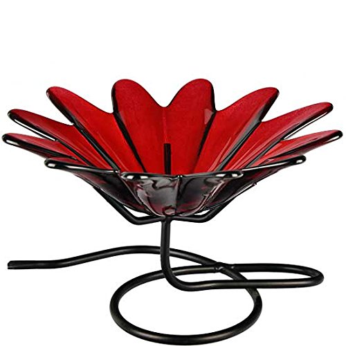 Couronne - Daisy Recycled Glass Bowl & Stand - Red