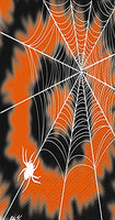 Boston International - Paper Guest Towel 16 Count - Halloween Tie Dye Web