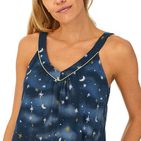 BedHead - Long V-Neck Cotton Gown - Midnight - Large