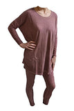 Rock Cotton - Rounded Bottom Tunic & Legging Set - Vintage Wash Red - XS/S