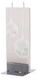 Flatyz - Twin Wick Flat Candle - Christmas Balls, Silver