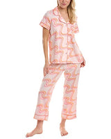 BedHead Pajamas Short Sleeve Cropped PJ Set in The Groove LG (US 12-14)