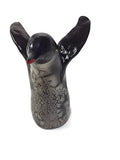 PotTerre Raku Penguin - 5.5" Flying Front - Naked Finish