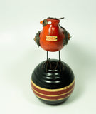Mullanium - Steampunk Inspired Sculpture - Turned Head Cardinal on Ball