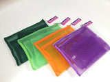Mirra N Me - 16 Pc. Mesh Zipper Bags - 4 Each Purple, Orange, Lime & Dk Green