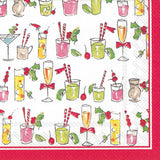 Boston International - 3-Ply 5" Cocktail Napkins - Fun Cocktails