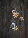 Bovano - Wall Sculpture - Male & Female Kingfisher