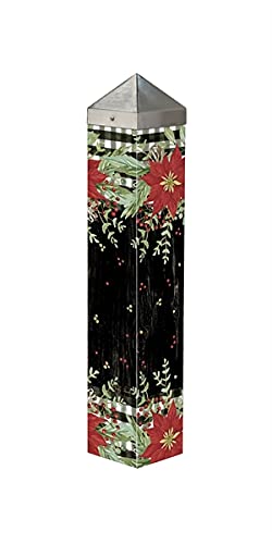 Studio M - 20" Art Pole - Poinsettias and Checks