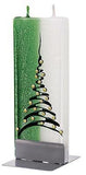 Flatyz - Twin Wick Flat Candle - Christmas Tree, Green & White