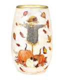 Stony Creek - 5.25" Glass USB Lighted Vase - Blessed Harvest Scarecrow