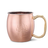 Copper Mule Mug with Etched Bear Track for Moscow Mule