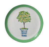 Merritt - Melamine Round Salad Plate - Lime Trellis - 8"