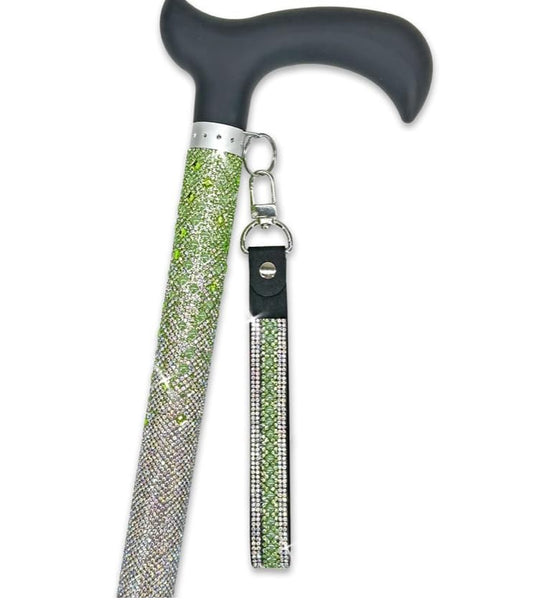 Jacqueline Kent Sugar Cane - Adjustable Cane - Royal Garden Party Green Ombre