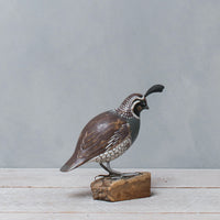 Fair Trade - Handmade Sculpture - Wood Carved California Quail