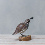 Fair Trade - Handmade Sculpture - Wood Carved California Quail
