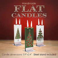 Flatyz - Twin Wick Flat Candle - Christmas Balls with Town