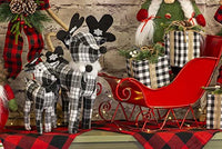 Boston International - 16" Christmas Deer Décor - Serena The Black & White Plaid Deer