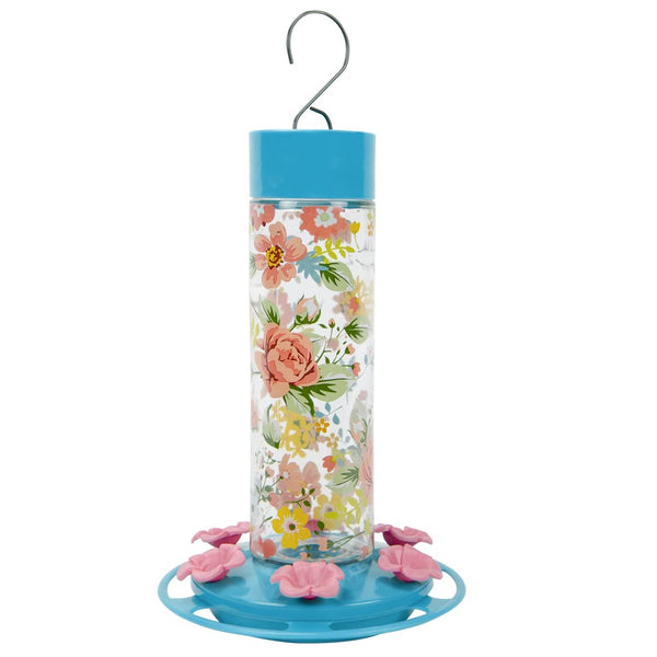 GC - Nature's Way - Decorative Glass Hummingbird Feeder - Charming Peony
