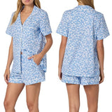 BedHead - Classic S/S Stretch Jersey Shorty PJ Set - Something Blue - Small