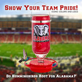 Hummer's Galore - 32 oz. Glass Hummingbird Feeder w/ UV Resistant Plastic Wrap - Alabama Crimson Tide