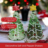 Gift Essential - Blown Glass Salt & Pepper Set - Green Christmas Trees