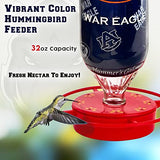 Hummer's Galore - 32 oz. Glass Hummingbird Feeder w/ UV Resistant Plastic Wrap - Auburn Tigers