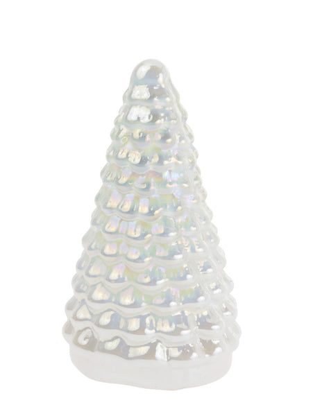 Boston International - Small Glass Christmas Tree - Winter White Shimmer