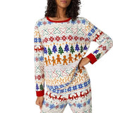 BedHead - L/S Pullover Crew & Jogger PJ Set - Deck the Halls - Medium