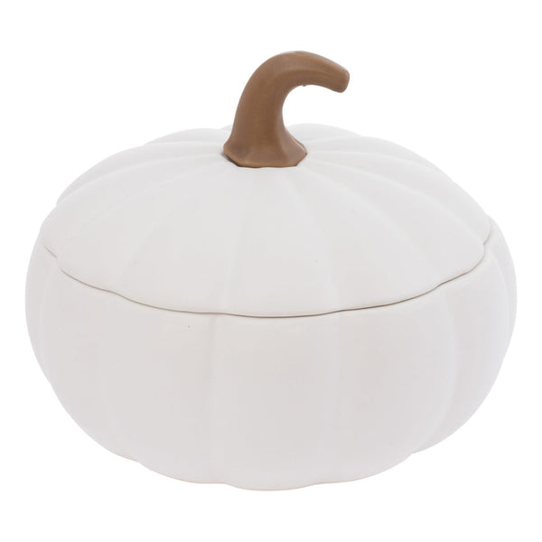 Boston International - Large Pumpkin Serving Bowl & Lid - White